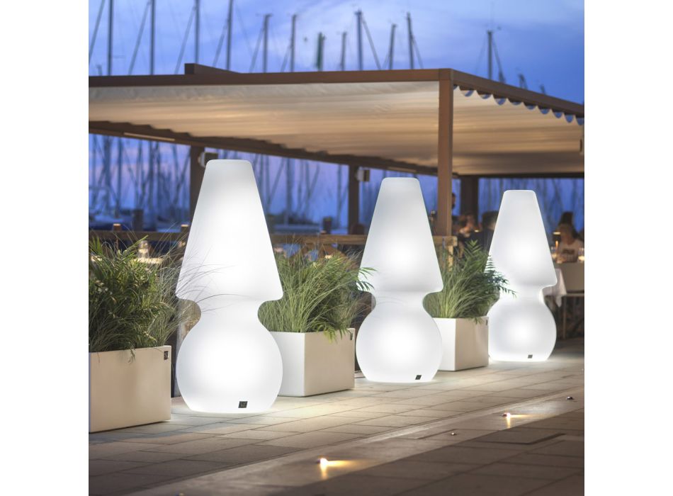 Led stojací lampa v bílém polyetylenu Vyrobeno v Itálii - Alvarez Viadurini