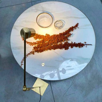Artisan stojací lampa z přírodní mosazi s LED diodou Made in Italy - Agio