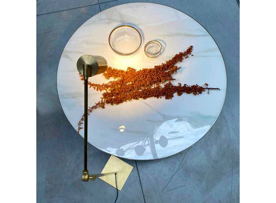 Artisan stojací lampa z přírodní mosazi s LED diodou Made in Italy - Agio