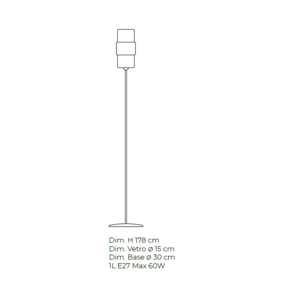 Artisan Stojací lampa z benátského foukaného skla 30 cm - Satomi Viadurini
