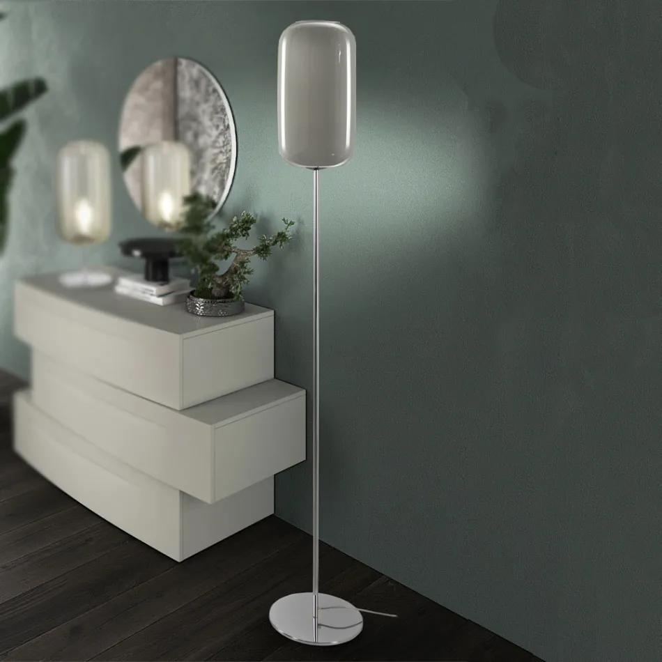 Ručně foukaná stojací lampa z benátského skla - Bambus Viadurini