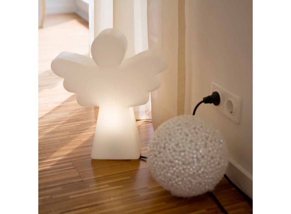 Bílá stojací lampa E27, led nebo solární anděl moderní design - Angelostar