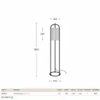 Tradiční stojací lampa v mosazi a tkaniny Hua Hika Viadurini