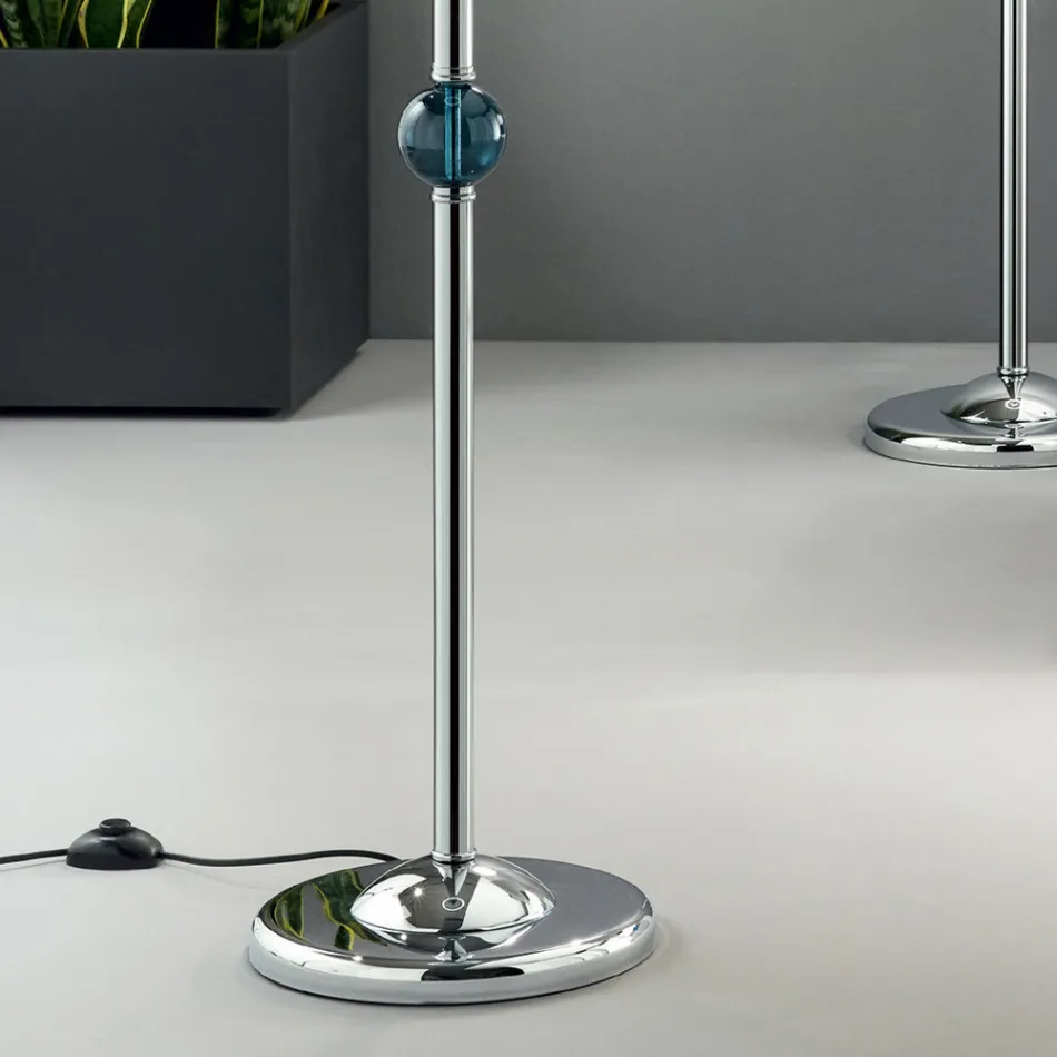 Klasická stojací lampa z italského uměleckého skla a stínidla - Memore Viadurini