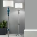 Klasická stojací lampa z italského uměleckého skla a stínidla - Memore