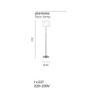 Klasická stojací lampa z italského uměleckého skla a stínidla - Memore Viadurini