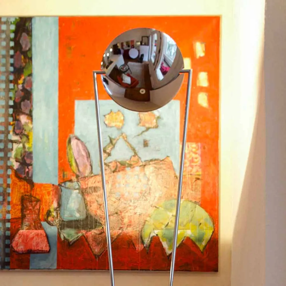 Stojací lampa s kovovou konstrukcí a integrovanou LED diodou Made in Italy - Rione Viadurini