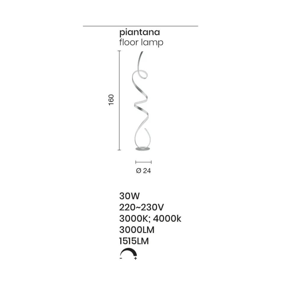 Stojací lampa s konstrukcí z lakovaného kovu s LED světlem - Lumino Viadurini