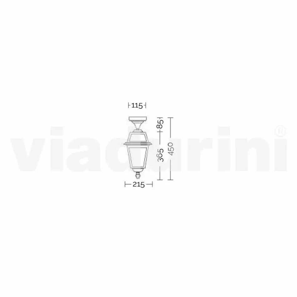 Venkovní hliníková stojací lampa vyrobená v Itálii, Kristel Viadurini