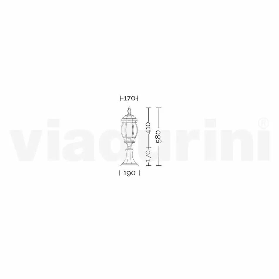 Anika zahradní hliníková stojací lampa vyrobená v Itálii Viadurini