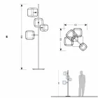 Designová stojací lampa s lesklou kovovou strukturou vyrobená v Itálii - Donatina Viadurini