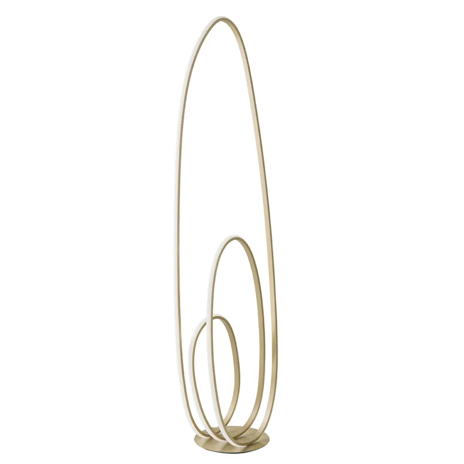 Designová stojací lampa ve zlatém lakovaném kovu s LED - Simea Viadurini
