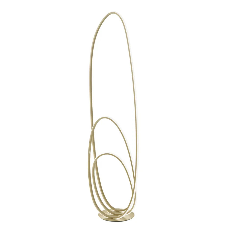 Designová stojací lampa ve zlatém lakovaném kovu s LED - Simea Viadurini
