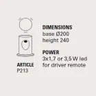 Stojací lampa, moderní design se 3 světly, U-Boat - Toscot Viadurini