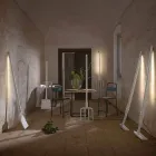 Venkovní stojací lampa v bílém technopolymerovém provedení 3 forem - nářadí Viadurini