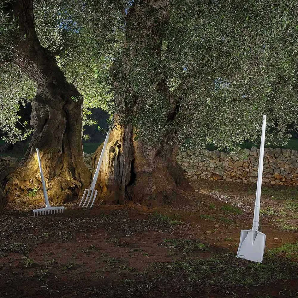 Venkovní stojací lampa v bílém technopolymerovém provedení 3 forem - nářadí Viadurini