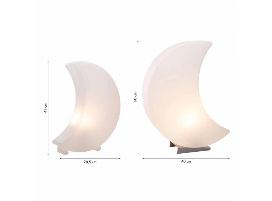 Stojací lampa ve tvaru měsíce z plastu, 2 velikosti, moderní design - Lunastar Viadurini
