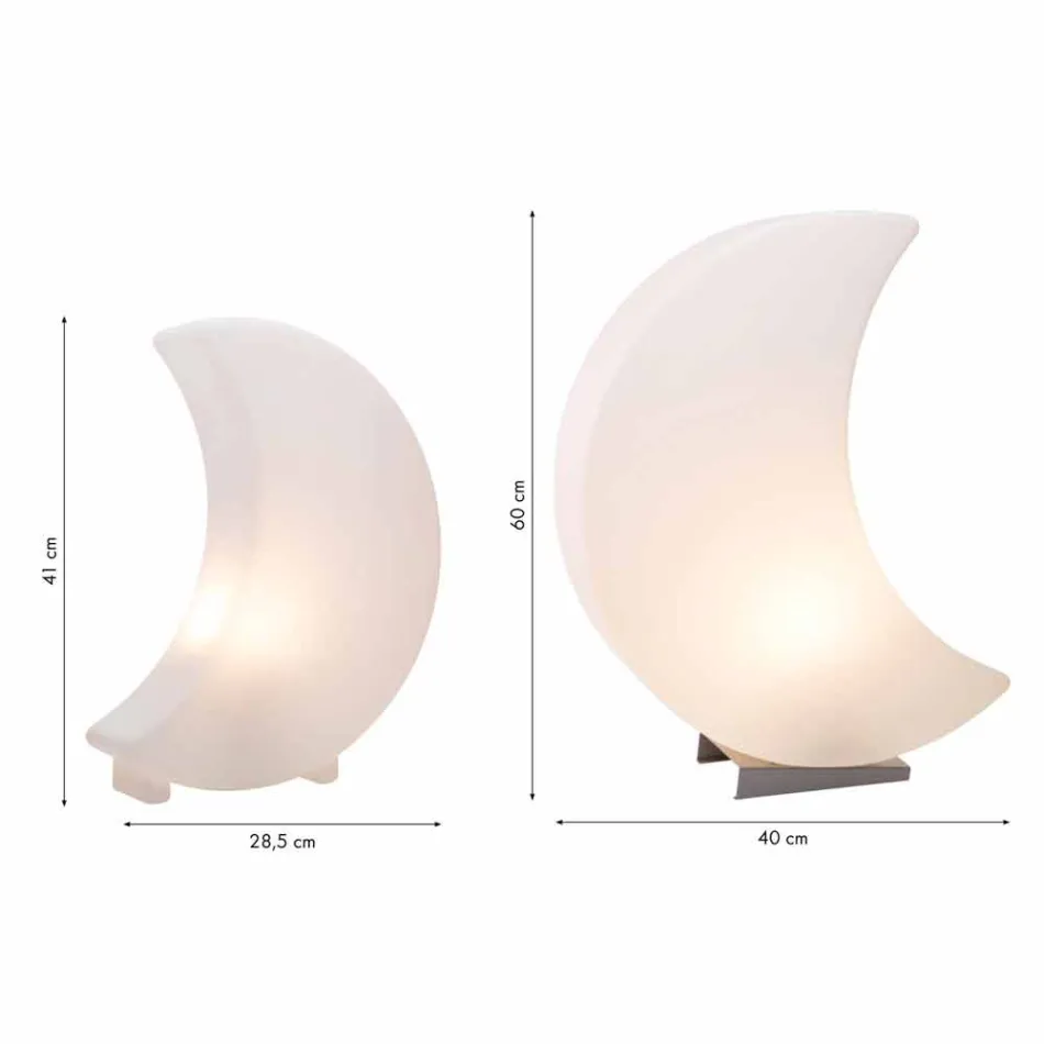 Stojací lampa ve tvaru měsíce z plastu, 2 velikosti, moderní design - Lunastar Viadurini