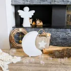 Stojací lampa ve tvaru měsíce z plastu, 2 velikosti, moderní design - Lunastar Viadurini