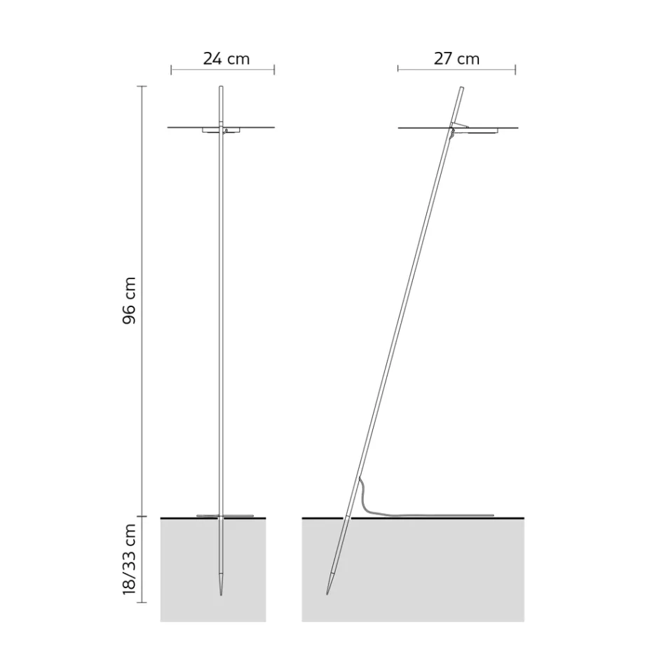 Zahradní stojací lampa hliníkové bílé provedení s listem leknínu - Cipriam Viadurini