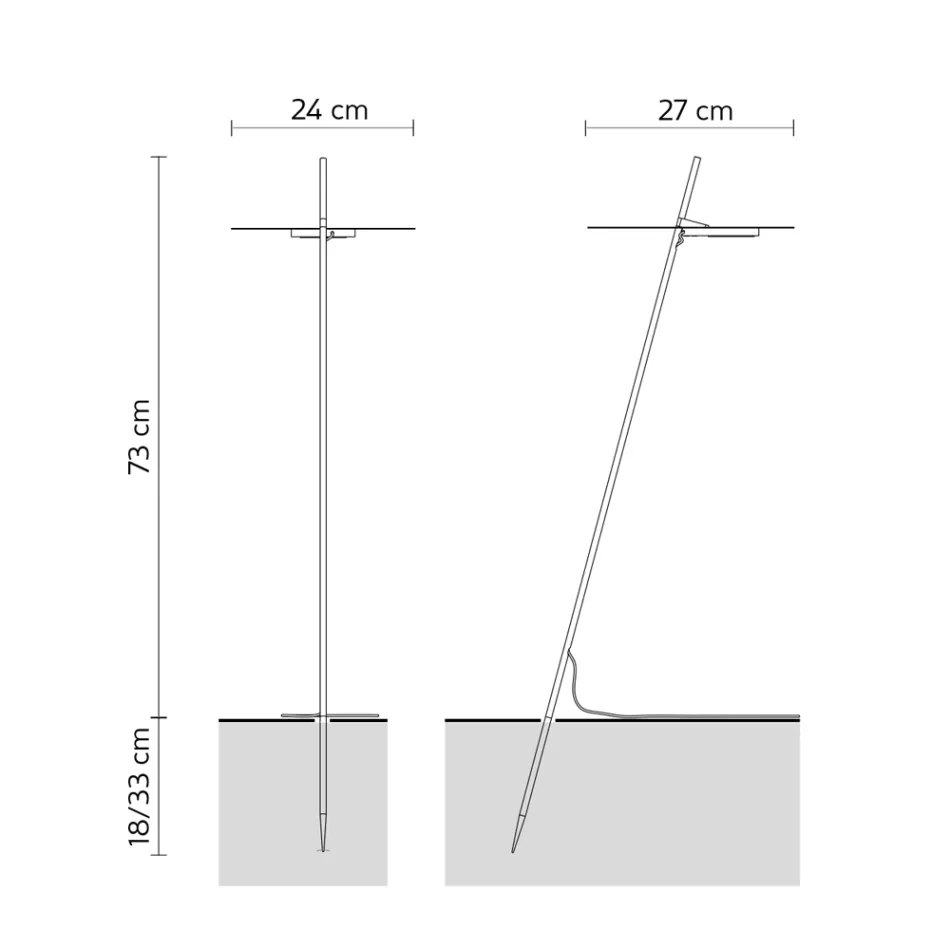 Zahradní stojací lampa hliníkové bílé provedení s listem leknínu - Cipriam Viadurini