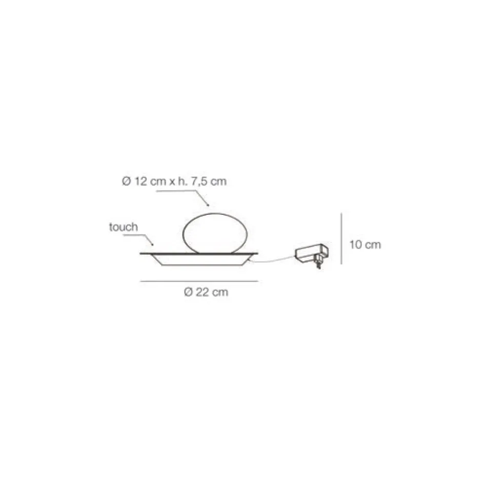 Stojací lampa z hliníku, kovu a bílého skla - Luma Viadurini