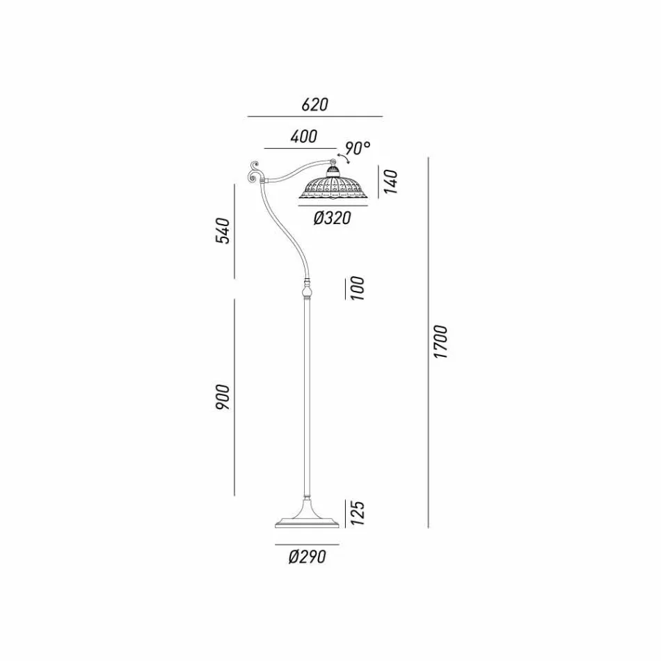 Stojací lampa Art Nouveau keramika Anita Il Fanale Viadurini