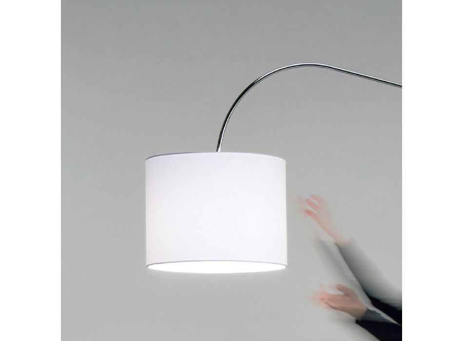 Kovová stojací lampa s PVC stínidlem potaženým látkou - Igeo Viadurini