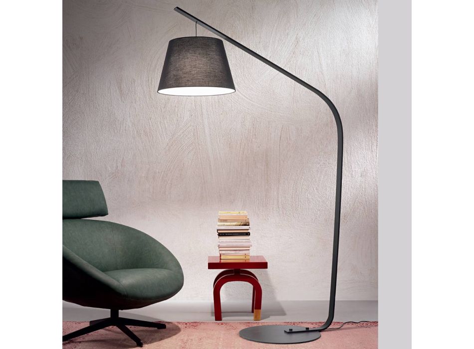 Kovová stojací lampa se stínítkem potaženým látkou - Rivella Viadurini