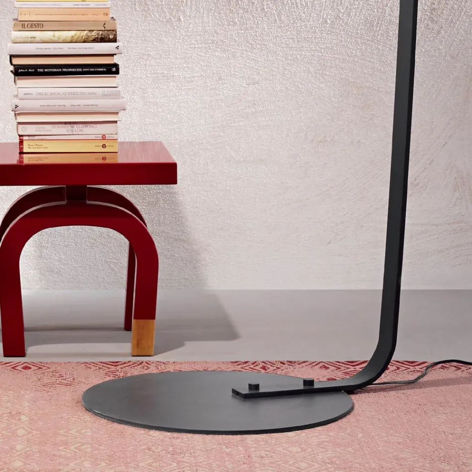 Kovová stojací lampa se stínítkem potaženým látkou - Rivella Viadurini