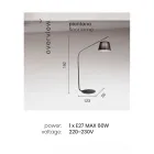 Kovová stojací lampa se stínítkem potaženým látkou - Rivella Viadurini