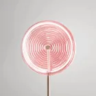 Stojací lampa z kovu a skla zdobená soustřednými liniemi - Hackberry Viadurini