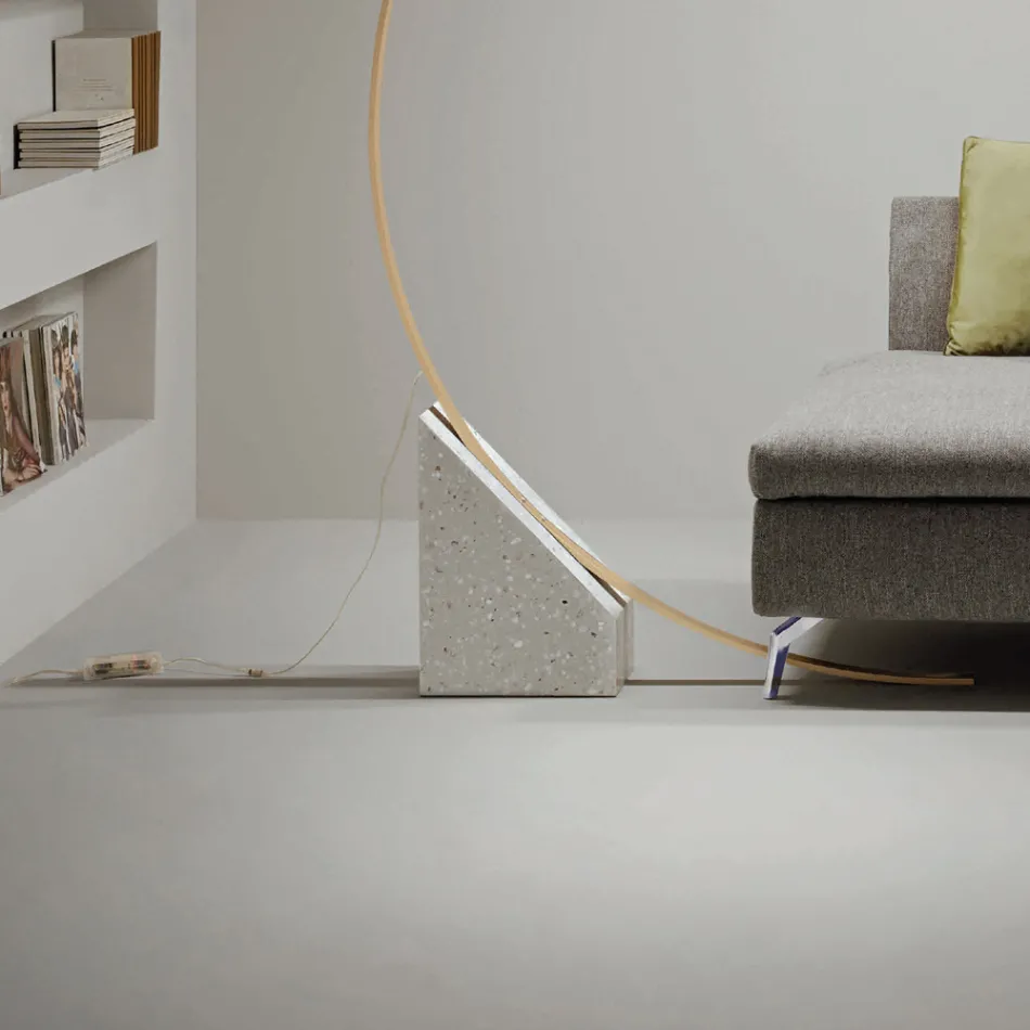 Stojací lampa z lakovaného kovu se stmívatelným LED světlem - Eukalyptus Viadurini