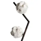 Stojací lampa z tmavé mosazi a kamenného skla Made in Italy - Bottega Viadurini