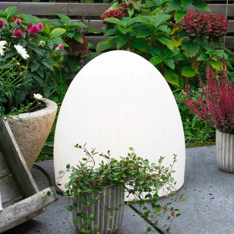 Stojací lampa z bílého plastu s designem Led, Solar nebo E27 - Massostar Viadurini