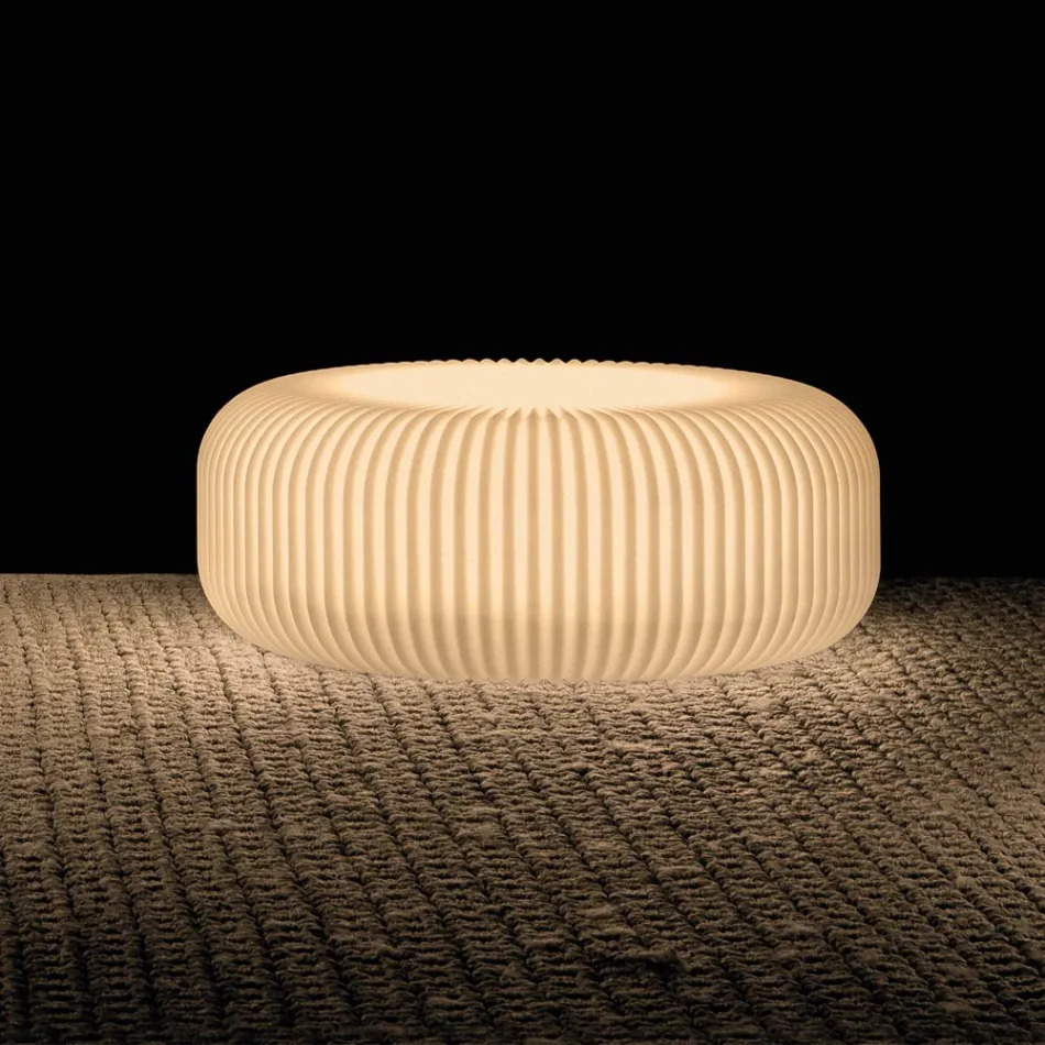 Alabastrová polyethylenová venkovní stojací lampa vyrobená v Itálii - Disco Viadurini