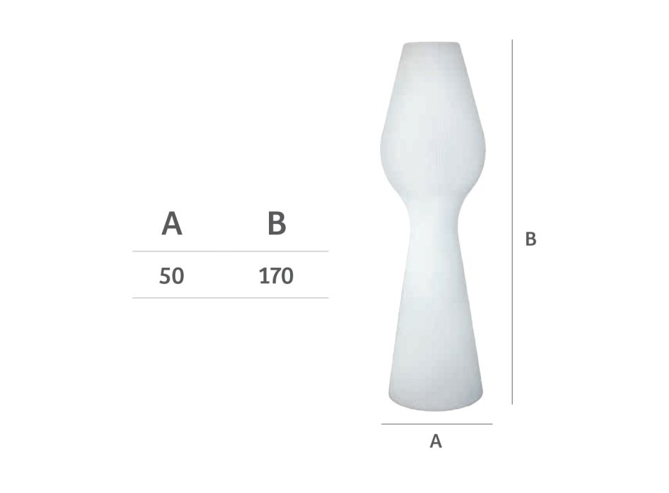 Stojací lampa z bílého polyetylenu s LED Made in Italy - Reyes Viadurini