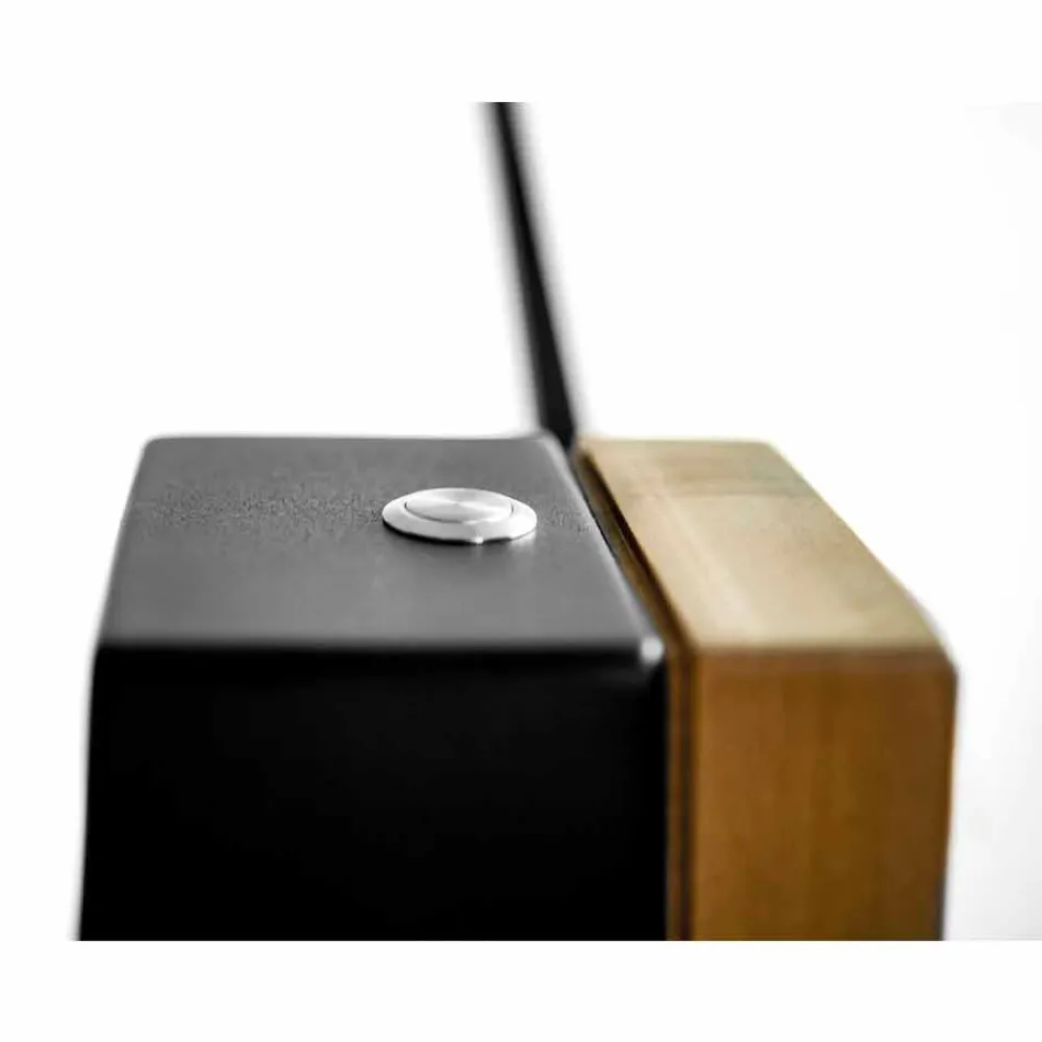 Stojací lampa z masivního dubu a oceli vyrobená v Itálii, Precious - Calisto Viadurini