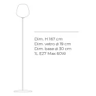 Stojací lampa z pouzdra nebo průhledného skla vyrobená v Itálii - Elisia Viadurini
