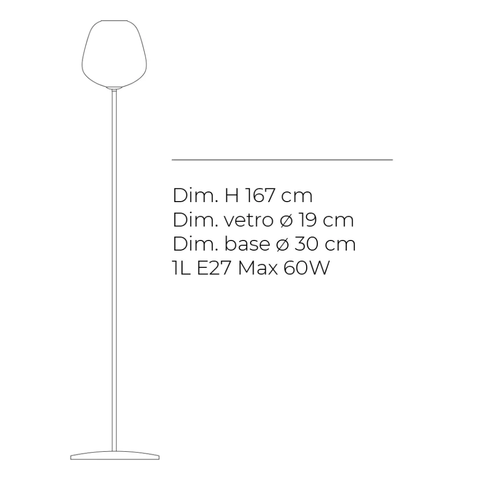 Stojací lampa z pouzdra nebo průhledného skla vyrobená v Itálii - Elisia Viadurini