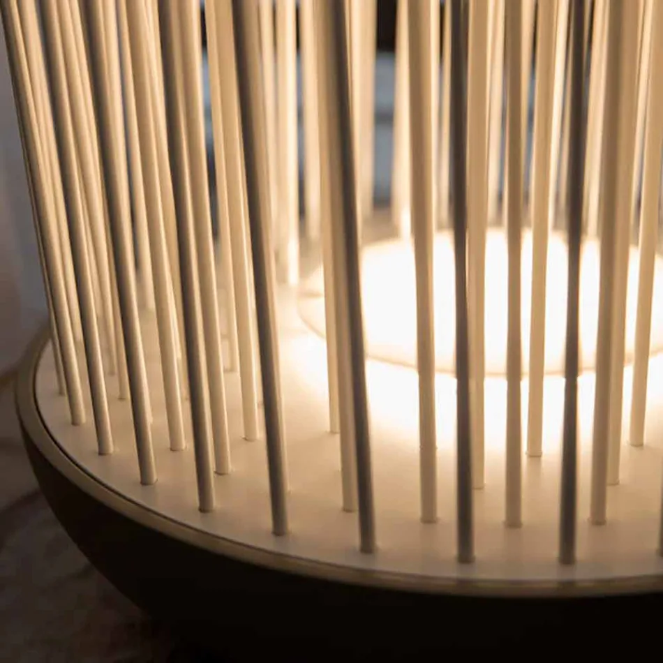 LED stojací lampa v šedém technopolymeru a bílých PVC tyčích - Touch Viadurini