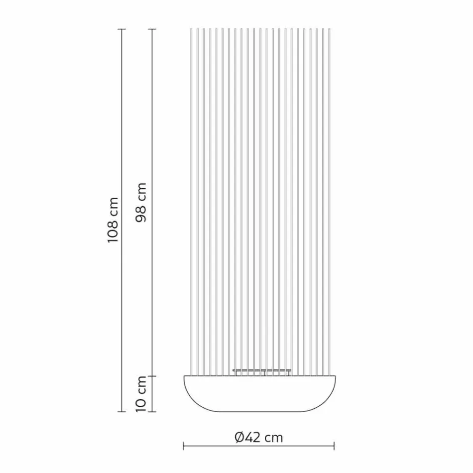 LED stojací lampa v šedém technopolymeru a bílých PVC tyčích - Touch Viadurini