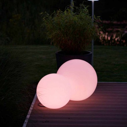 Vícebarevná LED stojací lampa z bílého plastu, kulatý design - Globostar Viadurini