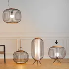 Lampa Moderní design broušená ocel Ø48xh.52 cm Leira Viadurini