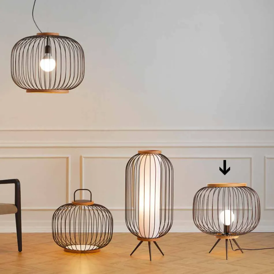 Lampa Moderní design broušená ocel Ø48xh.52 cm Leira Viadurini