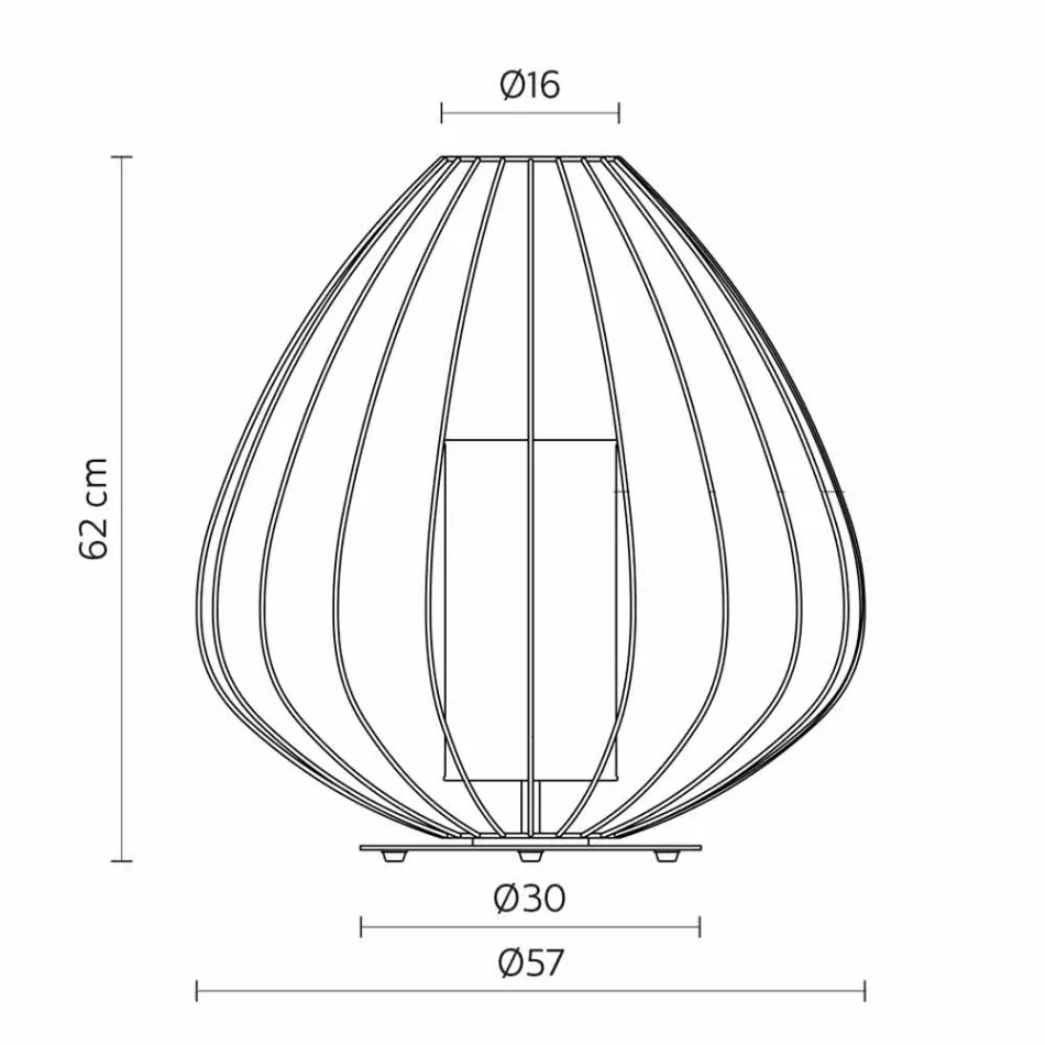 Podlahová nebo podpěrná lampa v bílém nebo bronzovém kovovém drátu - lucerna Viadurini