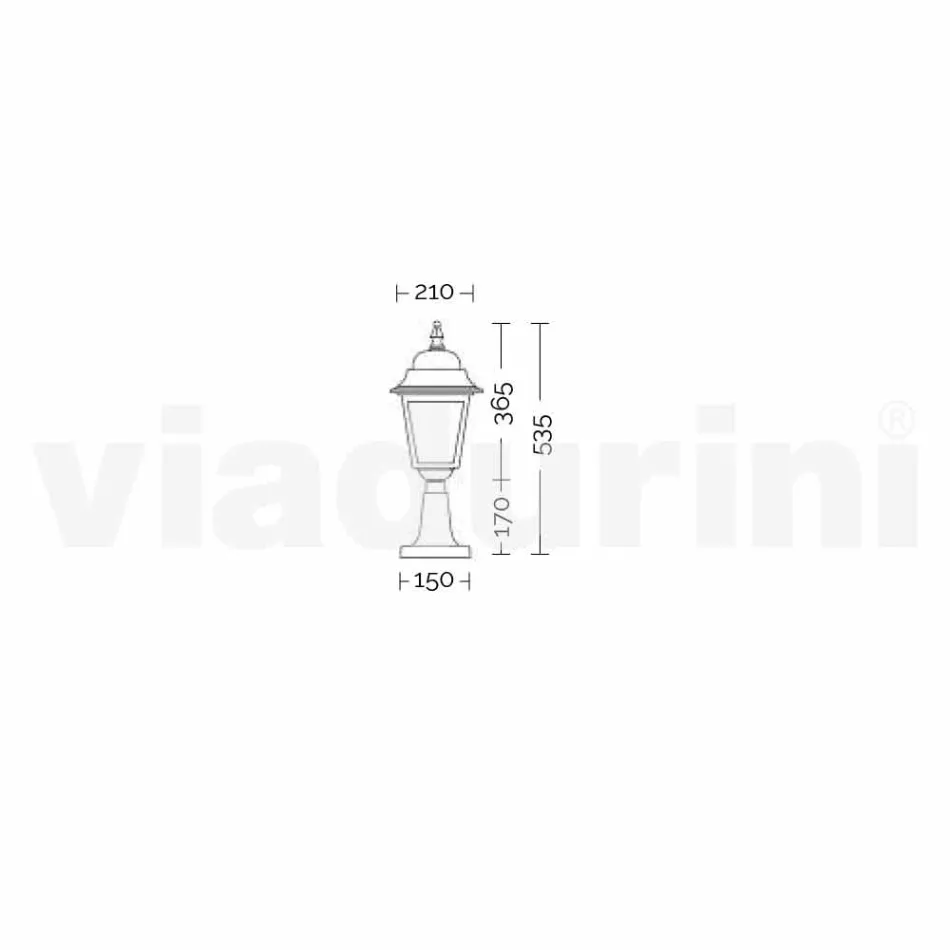 Hliníková venkovní lampa vyrobená v Itálii, Aquilina Viadurini