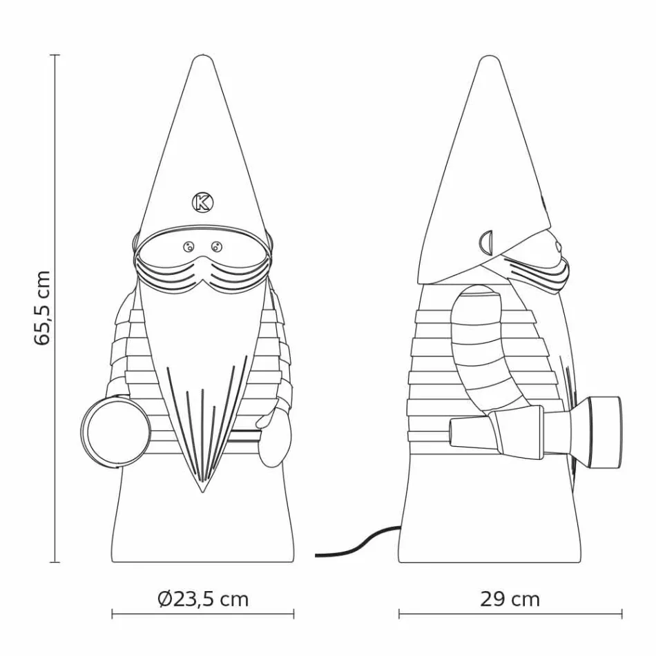 Venkovní LED stojací lampa v bílém technopolymerovém moderním designu - Nano Viadurini