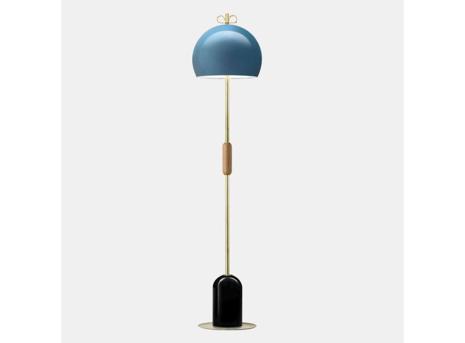Stojací lampa do obývacího pokoje z barevného hliníku a mosazi - Bonton od Il Fanale Viadurini