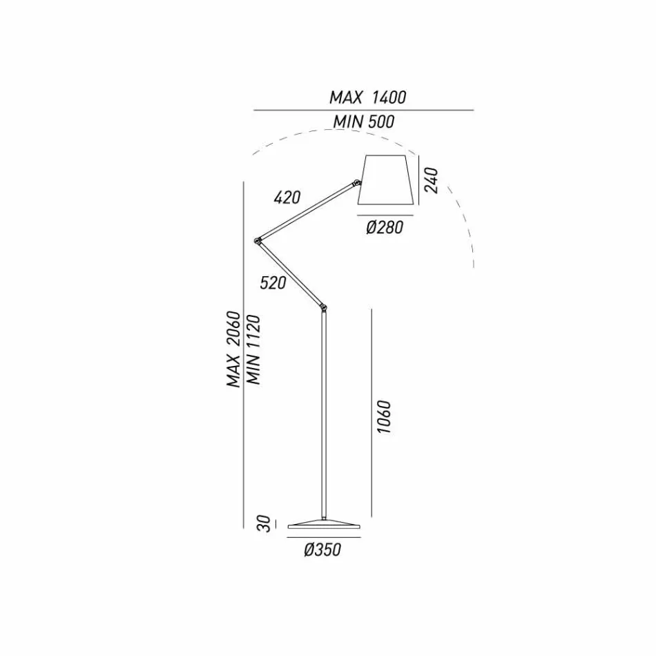 Nastavitelný stojací lampa průmyslové stylu Reporter Il Fanale Viadurini